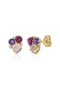 Orolino - Ohrringe 585/- Gold 12 Rosaquartz - gelb