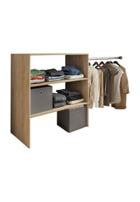 VCM. - Holz Kleiderschrank  | offener Schrank | begehbarer Kleiderregal | Dachschrägen Regal | Maße ca. B. 90 x  H.  100 x T. 50 cm - Dacho ll - Sonoma-Eiche