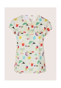 MADELEINE - Druckbluse mit sommerlichem Print - wollweiß / multicolor