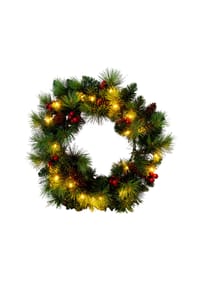 näve Leuchten - LED-Weihnachtskranz "NOEL" rot - grün