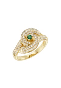 SMART JEWEL® - Ring mit Zirkonia und farbigem Zierstein, Silber 925 - grün