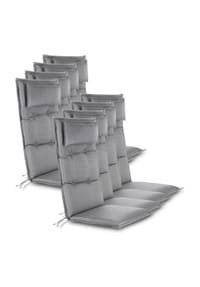 Aspero® - 8 wasserdichte Stuhlauflagen Hochlehner Sitzpolster - Anthrazit