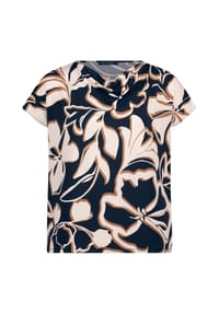 BETTY BARCLAY - T-Shirt, Wasserfall-Ausschnitt, für Damen - 8876 D.BLUE/BROWN