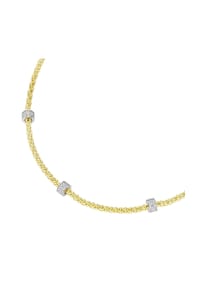 SMART JEWEL® - Collier Himbeerkette, Rondelle mit Zirkonia Steinen, Silber 925 - silber/gold