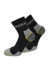 normani® - 6 Paar Kurzschaft-Arbeitssocken Work Short - Schwarz/Grau/Gelb