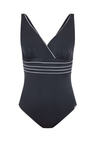 Charmline - Badeanzug, breite Träger, für Damen - BLACK-WHITE