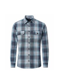 CASAMODA - Herren Freizeithemd langarm kariert Casual Fit - Blau