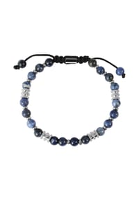 Adelia's Men Bold Style - Armband – Kugelarmband aus Edelstahl mit Tigerauge 19,5 cm - silber