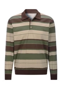 Sieh an! - Poloshirt - schoko-khaki-geringelt
