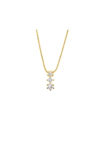 MONCARA - Damen Collier, 585er Gold, 3 Diamanten zus. ca. 0,15 Karat - Gelbgold