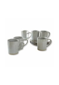LOBERON Tasse 6er Set Biarré grau - Essgeschirr - grau