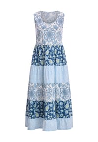 Sieh an! - Jersey-Kleid - mittelblau-eisblau-bedruckt