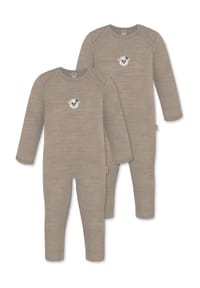 normani® - 2er Pack Baby Merino Strampler „Waverly" - Anthrazit