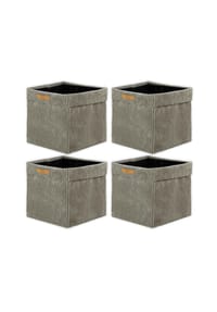  Lycce - Faltbare Aufbewahrungsbox, 4er Set - Cord, passend für Kallax Regal, abnehmbarer Bezug, robust, formstabil - Altrosa