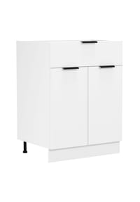 VCM Küchenschrank Breite 80 cm Schublade Unterschrank Küche Küchenmöbel Esilo Weiß/Anthrazit