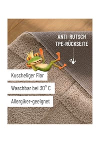 WECONhome Badteppich Davie - Hoch-Tief-Effekt - Badteppich - anthrazit grau
