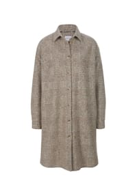 MADELEINE - Lange Hemdjacke mit Glencheck-Karo - platin