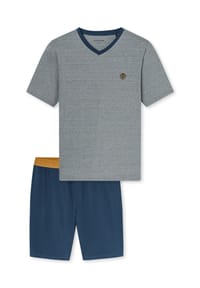 SCHIESSER - Schlafanzug 95/5 Nightwear, V-Ausschnitt, für Herren - 860 DEEP BLUE