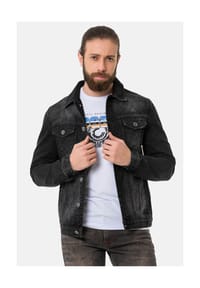 CIPO & BAXX® - Jacke CJ289 mit Knopfleiste - BLACK