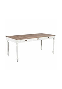 LOBERON - Tisch Helsinquia weiß/braun - weiß/braun