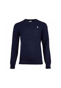 U.S. POLO ASSN. - Herren Strickpullover - Rundhals, Logo-Stickerei, Baumwolle - Beige