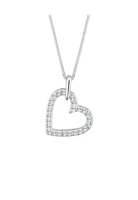 elli. - Halskette Herz Funkelnd 925 Silber, Mit Kristallen Von Swarovski® - Gold