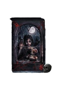 MANIKE - Halloween Fenstervorhang 120 x 80 cm – Gruselige Fenster- & Türdekoration - multi