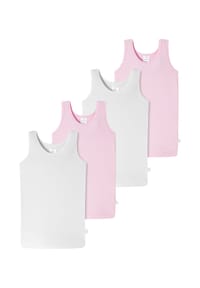 SCHIESSER - Unterhemd / Tanktop 4er Pack Kids Girls 95/5 Organic Cotton - Weiß