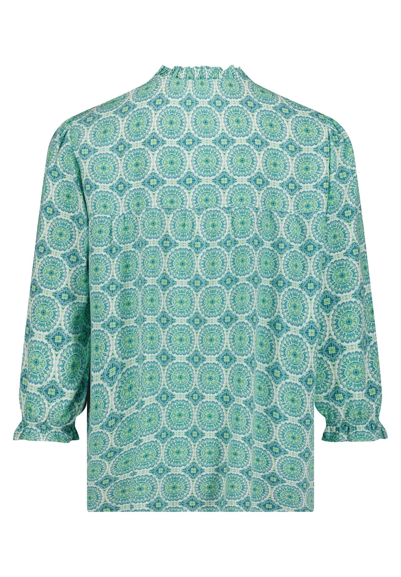 Cartoon Shirtbluse, Split-Neck, FüR Damen, GrüN, 40