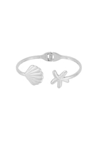 Adelia's - Armband als Armspange mit Muschel und Seestern - silberfarben