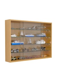 VCM. - Glasvitrine hängend | Vitrine Glas mit ESG-Sicherheitsglas | Maße ca. H. 55 x B. 75 x T. 12 cm | Hängevitrine Glas | Modern und platzsparend | Glas Vitrinenschrank - Drivalo L - 