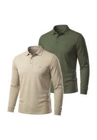 normani® - 2er Set Herren Langarm Poloshirt Lyroe - Anthrazit