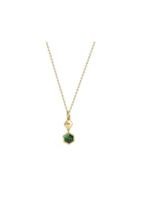 VANDENBERG - Damen Kette mit Anhänger, 925er Sterling Silber mit Malachit - GELBGOLD