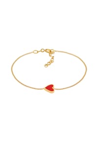 elli. - Armband Herz Liebe Love Valentinstag 925 Silber Vergoldet - Gold