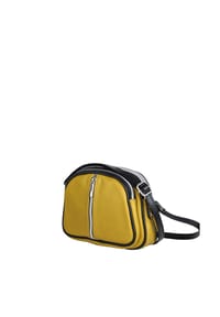 collezione alessandro® - Umhängetasche Ideal aus Leder, mit drei Hauptfächern - senf