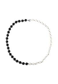 Adelia's Bold Style - Halskette aus Glas mit Perle 45 cm - schwarz