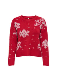 ONLY® - Pullover XMAS ROLFA Strickpullover R-Neck - rot