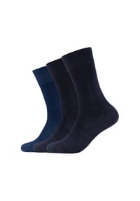 s.Oliver - Essentials Socken, 3er-Pack, geripptes Bündchen - 5502 DENIM MIX