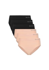 Bamboo basics© - Damen Slips, 6er Pack - BELLE seamless full briefs, Jersey, Logo - Nude