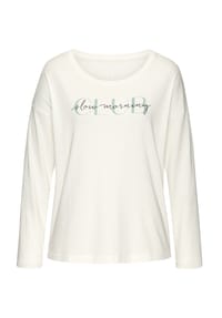vivance dreams - Langarmshirt Cozy Dreams, Single-Jersey, für Damen - 12 BLUE