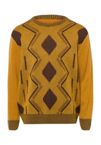 SIEH AN! - Rundhals-Pullover - ocker-schoko-gemustert