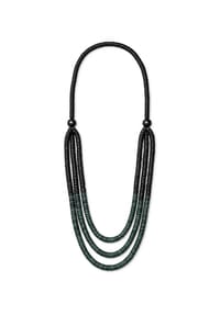collezione alessandro® - Lange Kette Forest mit Farbverlauf in Schwarz und Dunkelgrün - grün