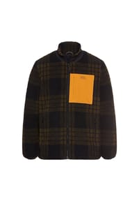 camel active - Fleecejacke mit verstellbarem Kordelzug und Kontrasttasche - Dunkelbraun