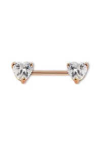 Adelia's - Brust Piercing, Intimpiercing rosegold mit Stein Herzen - rosegold