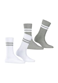 ESPRIT - Socken, 2er-Pack, Rippbündchen, für Damen - 0010 GREY/WHITE