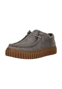 CLARKS® - Schnürschuhe Torhill Lo Grey Suede mit charakteristischer, gerippter Sohle - 1232 Grey Suede