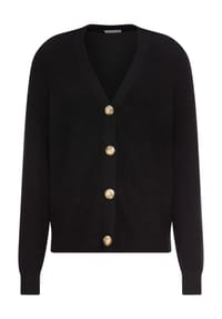 MANGUUN - Strickjacke, V-Ausschnitt, für Damen - 1 SCHWARZ/ DEEP BLACK