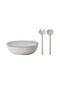 MEPAL Servierschale mit Deckel & Salatbesteck Silueta 4000 ml - SILUETA - rosa-rot