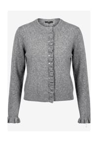 zero - Strick-Cardigan mit Rüschen - Black Beauty