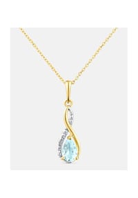 Diamant L'eternel - Kette mit Anhänger, mit Blautopas, 375 Gelbgold - gold